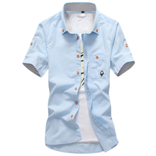 Рубашка мужская с вышивкой, рубашка с коротким рукавом, большого размера, для лета, 2020 2024 - купить недорого
