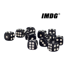 10pcs/pack Black New Acrylic Dice 16mm White Dot Round Corner High Quality Boutique Game Dice 2024 - buy cheap