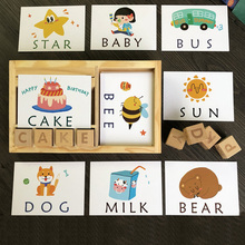 Montessori Learning English Cards Alphabet Spelling Words Kids Games Spelling Word Building Block Early Educational Toys 2024 - buy cheap
