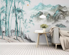 Papel de parede de bambu para decoração de casa, papel de parede personalizado com tinta abstrata para paisagem, foto de sala de estar, quarto, fundo de tv 2024 - compre barato