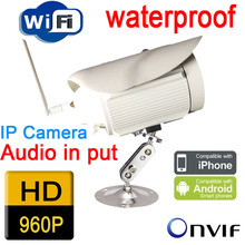 Câmera ip sem fio wifi 960 P 1.3mp HD sistema de cctv ao ar livre sistema de segurança à prova de intempéries de vigilância de Infravermelho À Prova D' Água branco 2024 - compre barato