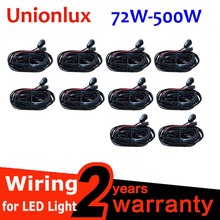 Unionlux 10CS LED Work Light Bar Wire 72W-500W 12v 24v 40A Wiring Harness Relay Cable Kit for Auto Driving Offroad Led Work Lamp 2024 - buy cheap