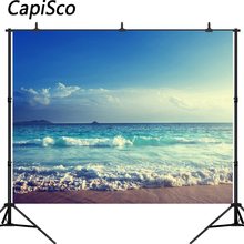 Capisco Summer Blue Sky Sea Beach Waves Scenic Photography Backgrounds Vinyl Custom Photographic Backdrops For Photo Studio 2024 - buy cheap