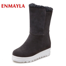 ENMAYLA  Round Toe  Snow Boots  Slip-On  Mid-Calf  Winter Boots Women  Womens Winter Fashion 2020 Big Size 34-43 LY236 2024 - buy cheap