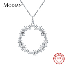 Modian 2019 Hot Sale 100% 925 Sterling Silver Fashion Cubic Zirconia Necklaces Pendant Trendy Ins For Women Silver Jewelry Gift 2024 - buy cheap