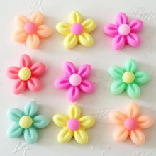 New 20pcs15mm blend color lovely floret resin flat back rhinestones clipping thin/hair accessories buttons 2024 - buy cheap