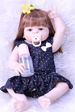 Кукла реборн силиконовая для девочек, полностью силиконовая кукла-младенец, подарок на день рождения, 22 дюйма 2024 - купить недорого