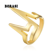 BORASI New Rings For Women Vintage Irregular Gold color CZ Stone 316l Stainless Steel Wedding Female Ring Luxury Jewelry 2024 - buy cheap