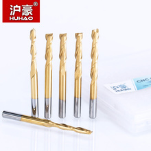 HUHAO 5pc/lot 3.175mm Titanium Coating 2 Flute Spiral router bit for wood CNC tool End Mill Tungsten Carbide PCB Milling Cutter 2024 - buy cheap