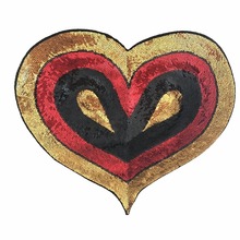 New Arrival Large Heart Sequined Patches for Clothes DIY Decoration Sequins Patch Vintage HEART-SHAPED Embroidery Applique 2024 - buy cheap