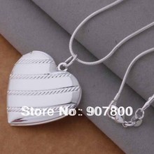 Factory price Silver color frame Locket Heart Pendant Necklace Fashion Jewelry Valentine's Day gift Top quality 2024 - buy cheap