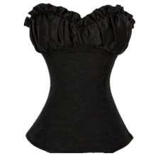 Fancy Sexy Corsets and Bustiers Black Gray Retro Satin Lingerie Lace Up Corset top Plus Size Overbust Corsets 2024 - buy cheap