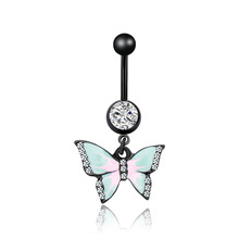 Anillo de vientre Piercing Ombligo para Ombligo y mariposa, Piercing en el Ombligo, negro, joyería para el cuerpo 2024 - compra barato