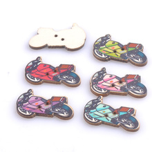 Wooden Sewing Buttons Motorbike Pattern Handmade Sewing Accessories for Scrapbooking Crafts 100pcs 35x20mm MT0774 2024 - buy cheap