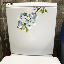 ZTTZDY-pegatinas de flores blancas para decoración del hogar, calcomanías de T2-0479, 22x18,9 CM 2024 - compra barato