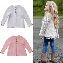 Детский свитер для маленьких девочек, пальто, одежда, вязаный свитер на пуговицах, пальто-кардиган, зимняя одежда для маленьких девочек 2024 - купить недорого