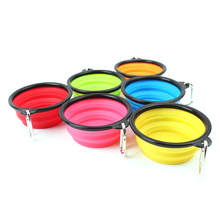 Outdoor Travel Portable Puppy Doogie Food Container Feeder Dish  New Collapsible Foldable Silicone Dog Bowl Candy Color on Sale 2024 - buy cheap