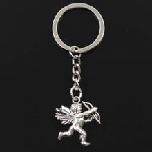 Fashion Love Angel Cupid 29x26mm Pendant 30mm Key Ring Metal Chain Silver Color Men Car Gift Souvenirs Keychain Dropshipping 2024 - buy cheap