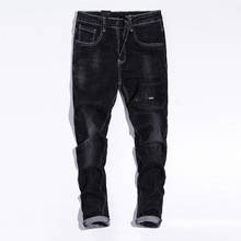 Men 's Jeans Loose Straight Youth Pants Casual Pants Autumn Winter Warm Pants fashion cotton warm jeans men long denim trousers 2024 - buy cheap