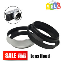 49mm Lens Hood Metal Screw-in Vented tilted Silver/Black for Leica Fujifilm Zeiss Olympus X100 X100s X100T X100F camera Lens 2024 - buy cheap