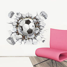 Настенные 3D-Наклейки для игры в футбол, яркие наклейки на стену для детской комнаты, домашний декор, ПВХ обои, Постер для рукоделия, настенное изображение в виде футбольного мяча 2024 - купить недорого