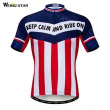 Weimostar profesional equipo de EE. UU. De ciclismo Jersey hombre Jersey de manga corta de verano de bicicleta ciclismo ropa transpirable MTB bici camisa Jersey Maillot 2024 - compra barato