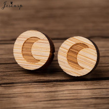 Jisensp-pendientes de madera de diseño Simple para mujer, aretes minimalistas coreanos, accesorios de joyería de madera 2024 - compra barato