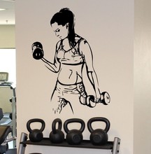 Adhesivos murales de Fitness para gimnasio para mujer, pegatinas de vinilo, arte deportivo para Fitness, decoración del hogar, sala de estar, extraíble, YY382, nuevo diseño 2024 - compra barato