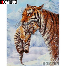 HOMFUN Full Square/Round Drill 5D DIY Diamond Painting "Animal tiger" 3D Diamond Embroidery Cross Stitch Home Decor A19570 2024 - buy cheap