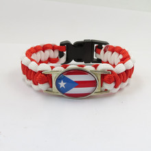 Pulsera infinity love de puerto rico para hombre y mujer, pulseras de países de moda, brazalete de cuerda, bandera de puerto rico 2024 - compra barato