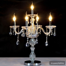 Lámpara de mesa de cristal con vela, accesorio europeo para sala de estar, dormitorio, mesita de noche, sala de estudio 2024 - compra barato