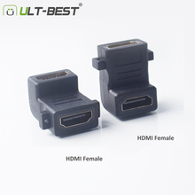 ULT-Best HDMI Adapter Right Angle 90 Degree HDMI female to female F/F Extension Coupler Connector Converter Cablefor HDTV 1080P 2024 - buy cheap
