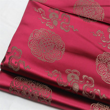 CF579 1Meter Wine Red Chinese Silk Jacquard Brocade Fabric For Qipao Tang Suit Fabric Chinese Style Seat Cushion Clothes For Sew 2024 - buy cheap