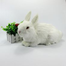 big cute simulation rabbit toy plastic&fur white rabbit doll model gift 33x16x22cm a73 2024 - buy cheap