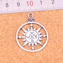 34Pcs Antique Silver Plated circle compass Charms Diy Handmade Jewelry Findings Accessories 36*27mm 2024 - buy cheap