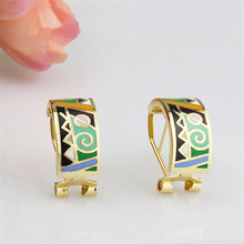 Hot Selling European Colorful Foreign Lands Symbol Design Enamel Jewelry Earrings,1pair/pack 2024 - buy cheap