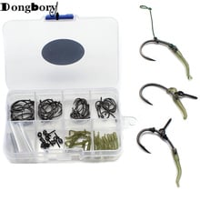 120PS Carp Fishing Accessories Tackle Box Telflon Hook Combo Anti Tangle Sleeve line aligner Bait Screw Hook Stoper Rig Ring Set 2024 - buy cheap