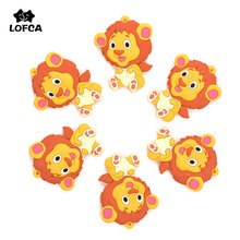 LOFCA Silicone Lion Teether Cartoon Silicone Pendant Necklace Baby Teething Toy BPA Free Food Grade Silicone Baby Carrier Holder 2024 - buy cheap