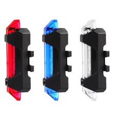 Luz LED trasera para bicicleta, luz de advertencia roja recargable por USB, accesorios de seguridad para bicicleta, 3 colores, 5 LED 2024 - compra barato