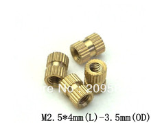 100pcs Brass Knurl Nuts M2.5*4mm(L)-3.5mm(OD) Metric Threaded insert 2024 - buy cheap