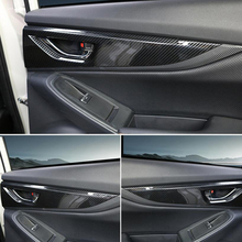 4PCS Carbon Fiber ABS Chrome Car Interior Inside Door Handle Cover Trim Molding For SUBARU XV 2018 Car Styling Accessories 2024 - buy cheap