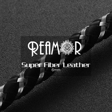 Кожаный шнурок REAMOR, черная плетеная проволока из супер-волокна 6 мм, для изготовления ювелирных изделий своими руками, 1 м 2024 - купить недорого