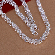 Silver color noble luxury men women chain gorgeous charm fashion temperament charms wedding party Necklace 20inches jewelry N061 2024 - compre barato