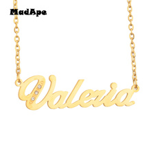 MadApe Women Name Necklace "Valeria" Pendant Choker Custom Any Personalized Women Men Name Necklace, Customized Female Jewelry 2024 - buy cheap