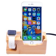 Tinhofire Desk 3 USB Charger Phone Carbonized bamboo Charging base bracket Holder For iphone Mobile Phone Iwatch 2024 - buy cheap