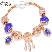 DINGLLY Rose Gold Milky Way Dream Catcher Charm Bracelets For Women Original Fashion Big Cut Beads Brands Bracelet Jewelry Gift 2024 - buy cheap