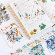 40 Pcs/Pack Kawaii Decorative Cute Travel Daily Life Green Plants Animals Stickers Scrapbooking Flakes Stationery School Supplie 2024 - buy cheap