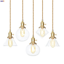 IWHD-lámpara colgante LED de estilo japonés, iluminación de comedor, sala de estar, bola de cristal, lámpara colgante Edison 2024 - compra barato