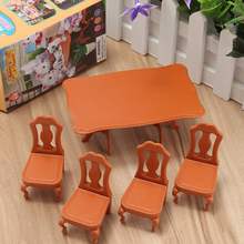 DIY Lovely Mini Furniture Dolls House Miniature Dining Table Chair Set Children Kids Gift Toys Dolls House Accessories Kits 2024 - buy cheap