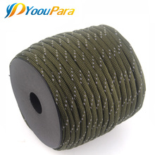 YoouPara Reflective Paracord 100Feet Spools 7 Strand Parachute for Outdoor Campling Tent Wind Rope Survival Emergence Rope Cord 2024 - buy cheap